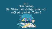 Giải bài tập SGK Toán 5 Bài: Nhân một số thập phận với một số tự nhiên