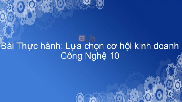 Công nghệ 10 Bài 52: Thực hành: Lựa chọn cơ hội kinh doanh