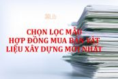 Chọn lọc mẫu Hợp đồng mua bán vật liệu mới nhất