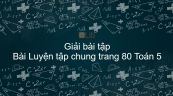 Giải bài tập SGK Toán 5 Bài: Luyện tập chung trang 80