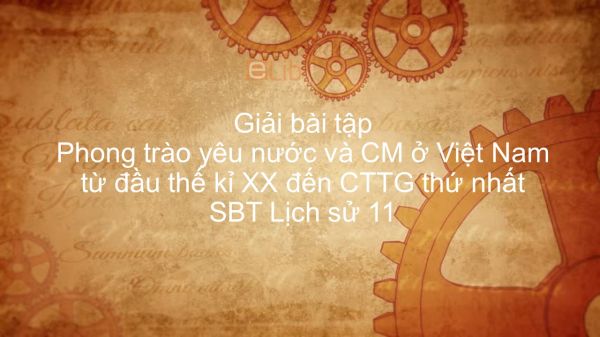 Giải bài tập SBT Lịch Sử 11 Bài 23: Phong trào yêu nước và CM ở Việt Nam từ đầu thế kỉ XX đến CTTG thứ nhất