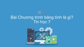 Bài 1: Chương trình bảng tính là gì?