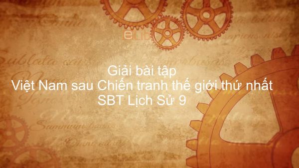 Giải bài tập SBT Lịch Sử 9 Bài 14: Việt Nam sau Chiến tranh thế giới thứ nhất