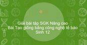Giải bài tập SGK Sinh 12 Nâng cao Bài 24: Tạo giống bằng công nghệ tế bào