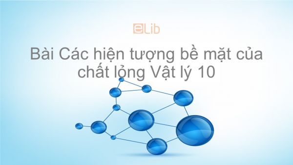 Lý 10 Bài 37: Các hiện tượng bề mặt của chất lỏng