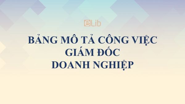 Bảng mô tả công việc Giám đốc