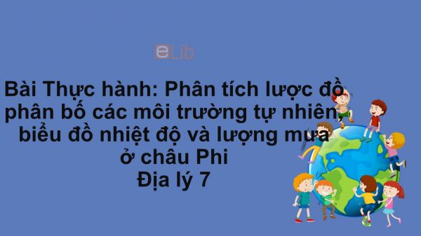 Địa lý 7 Bài 28: Thực hành: Phân tích lược đồ phân bố các môi trường tự nhiên, biểu đồ nhiệt độ và lượng mưa ở châu Phi