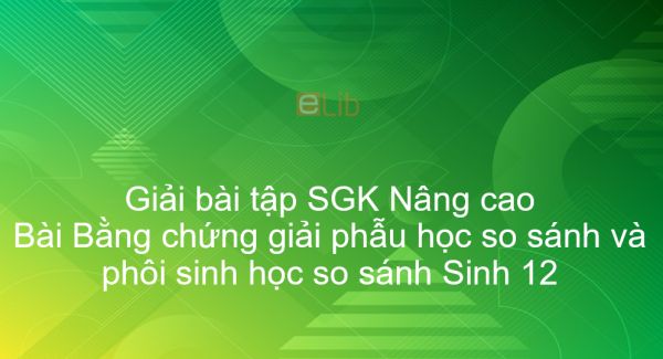 Giải bài tập SGK Sinh 12 Nâng cao Bài 32: Bằng chứng giải phẫu học so sánh và phôi sinh học so sánh