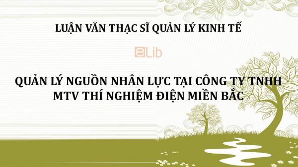 Luận văn ThS: Quản lý nguồn nhân lực tại Công ty TNHH MTV Thí nghiệm điện Miền Bắc