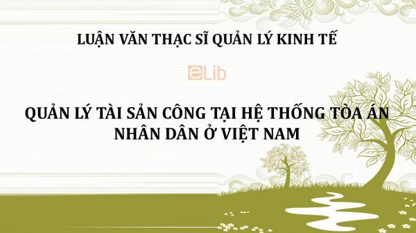 Luận văn ThS: Quản lý tài sản công tại hệ thống Tòa án nhân dân ở Việt Nam