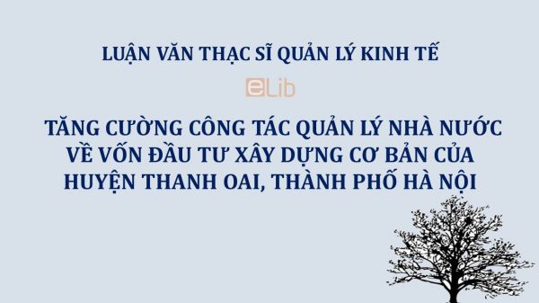 Luận văn ThS: Tăng cường công tác quản lý nhà nước về vốn đầu tư xây dựng cơ bản của huyện Thanh Oai, thành phố Hà Nội