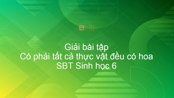 Giải SBT Sinh 6 Bài 4: Có phải tất cả thực vật đều có hoa