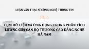 Luận văn ThS: Cụm dữ liệu và ứng dụng trong phân tích lương của cán bộ trường Cao đẳng Nghề Hà Nam