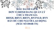 Danh sách đơn vị BHXH đang quản lý chưa tham gia BHXH, BHYT, BHTN, BNTNLĐ, BNN đầy đủ cho người lao động