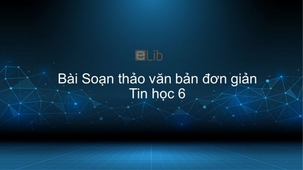 Tin học 6 Chương 4 Bài 14: Soạn thảo văn bản đơn giản