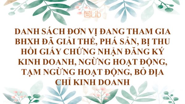 Mẫu D04c-TS: Danh sách đơn vị đang tham gia BHXH đã giải thể, phá sản, bị thu hồi Giấy chứng nhận đăng ký kinh doanh