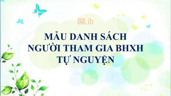 Mẫu D05-TS: Danh sách người tham gia BHXH tự nguyện