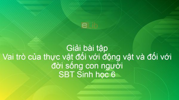 Giải SBT Sinh 6 Bài 48: Vai trò của thực vật đối với động vật và đối với đời sống con người