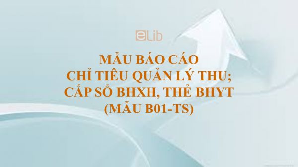 Mẫu B01-TS: Báo cáo chỉ tiêu quản lý thu; cấp sổ BHXH, thẻ BHYT