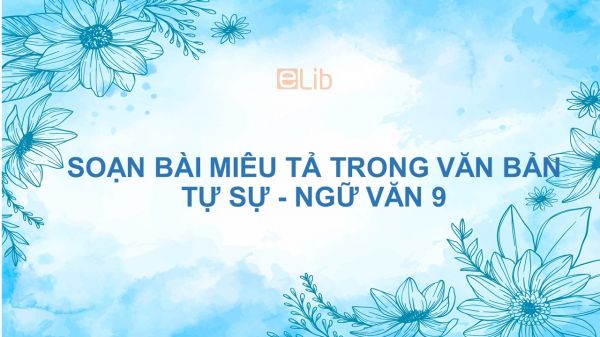 Soạn bài Miêu tả trong văn bản tự sự Ngữ văn 9 đầy đủ