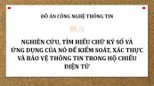 Đồ án: Nghiên cứu, tìm hiểu chữ ký số và ứng dụng của nó để kiểm soát, xác thực và bảo vệ thông tin trong hộ chiếu điện tử