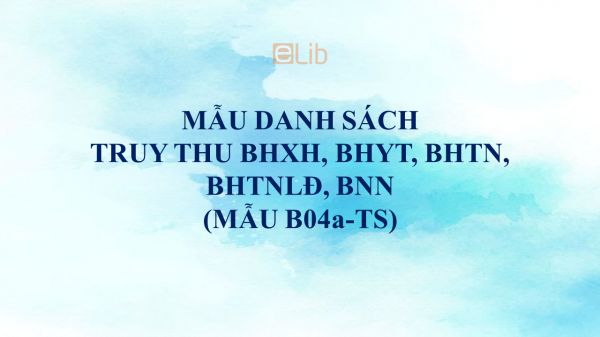 Mẫu B04a-TS: Danh sách truy thu BHXH, BHYT, BHTN, BHTNLĐ, BNN