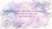 Soạn bài Bài ca phong cảnh Hương Sơn tóm tắt Ngữ văn 11