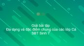 Giải SBT Sinh 7 Bài 34: Đa dạng và đặc điểm chung của các lớp Cá