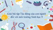 Giải bài tập SGK Sinh học 9 Bài 53: Tác động của con người đối với môi trường