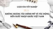 Luận văn: Khủng hoảng tài chính Mỹ và tác động đến xuất nhập khẩu Việt Nam