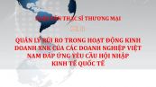 Luận văn ThS: Quản lý rủi ro trong hoạt động kinh doanh XNK của các doanh nghiệp Việt Nam đáp ứng yêu cầu hội nhập kinh tế quốc tế