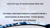 MA-Thesis: Cultural mistakes made by students from a high school in Kim Xuyen - Tuyen Quang: Realities and opinions
