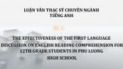 MA-Thesis: The effectiveness of the first language discussion on english reading comprehension for 12th grade students in phu luong high school