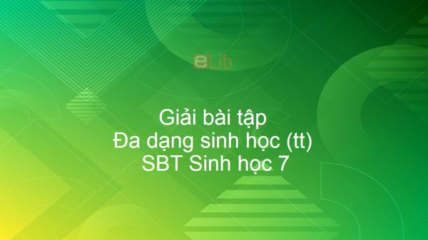 Giải SBT Sinh 7 Bài 58: Đa dạng sinh học (tiếp theo)