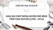 Luận văn ThS: Giáo dục phổ thông huyện Phú Bình tỉnh Thái Nguyên
