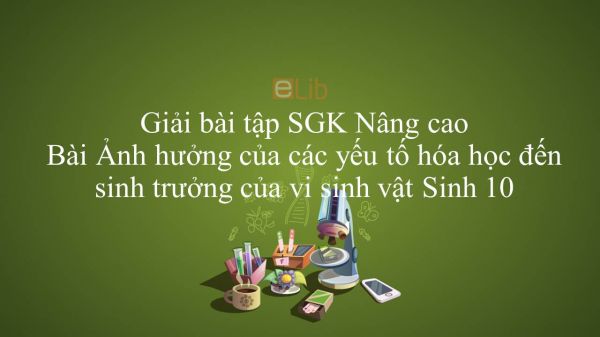 Giải bài tập SGK Sinh học 10 Nâng Cao Bài 40: Ảnh hưởng của các yếu tố hóa học đến sinh trưởng của vi sinh vật