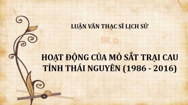 Luận văn ThS: Hoạt động của mỏ sắt Trại Cau tỉnh Thái Nguyên