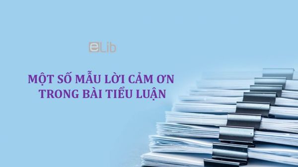 Một số mẫu lời cảm ơn trong bài Tiểu luận