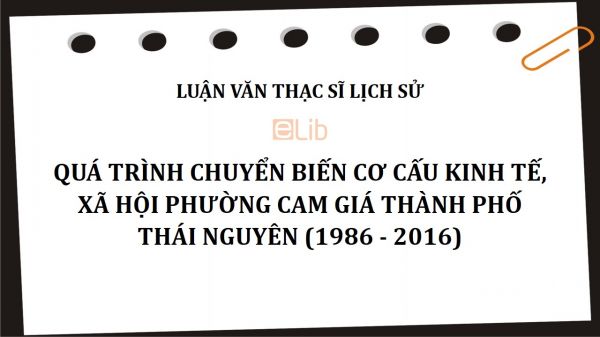 Luận văn ThS: Quá trình chuyển biến cơ cấu kinh tế, xã hội phường Cam Giá thành phố Thái Nguyên