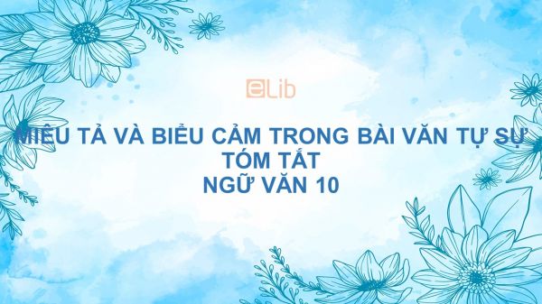 Soạn bài Miêu tả và biểu cảm trong bài văn tự sự Ngữ văn 10 tóm tắt