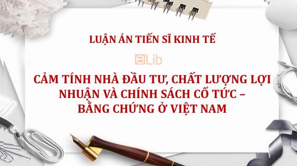 Luận án TS: Cảm tính nhà đầu tư, chất lượng lợi nhuận và chính sách cổ tức - Bằng chứng ở Việt Nam