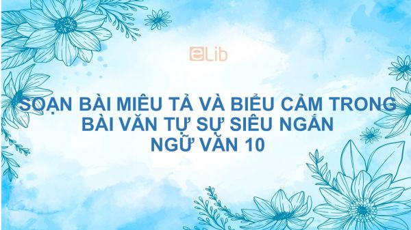 Soạn bài Miêu tả và biểu cảm trong bài văn tự sự Ngữ văn 10 siêu ngắn