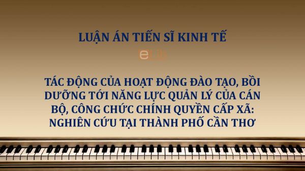 Luận án TS: Tác động của hoạt động đào tạo, bồi dưỡng tới năng lực quản lý của cán bộ, công chức chính quyền cấp xã: nghiên cứu tại Thành phố Cần Thơ