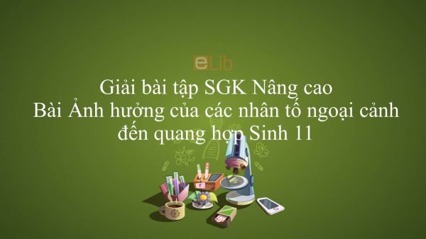 Giải bài tập SGK Sinh học 11 Nâng Cao Bài 9: Ảnh hưởng của các nhân tố ngoại cảnh đến quang hợp