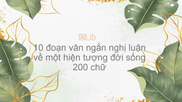 10 đoạn văn ngắn nghị luận về một hiện tượng đời sống 200 chữ