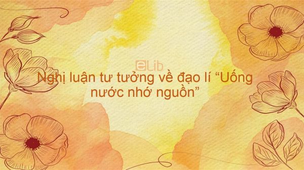 Nghị luận tư tưởng về đạo lý Uống nước nhớ nguồn