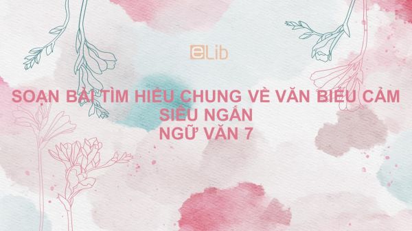 Soạn bài Tìm hiểu chung về văn biểu cảm Ngữ văn 7 siêu ngắn