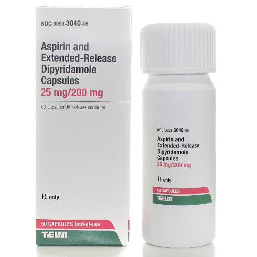 Thuốc Aspirin + Dipyridamole - Điều trị ở bệnh đột quỵ