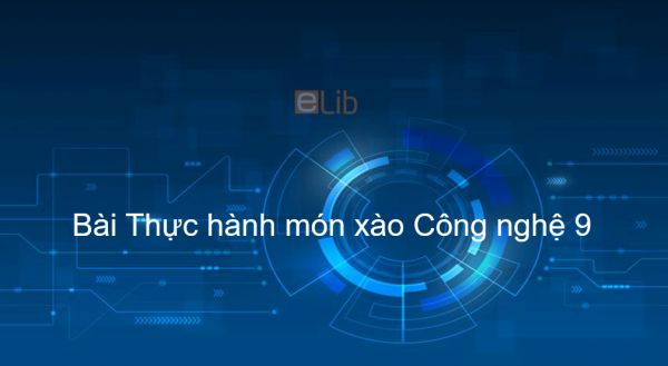 Công nghệ 9 Bài 11: Thực hành món xào