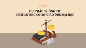 Dự thảo thông tư kiểm định chất lượng cơ sở giáo dục đại học